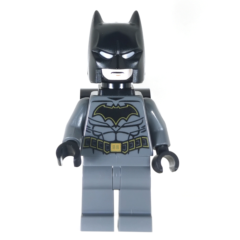 Lego Batman, Dark Bluish Gray Suit, Black Cowl, Neck Bracket with Pin Holes