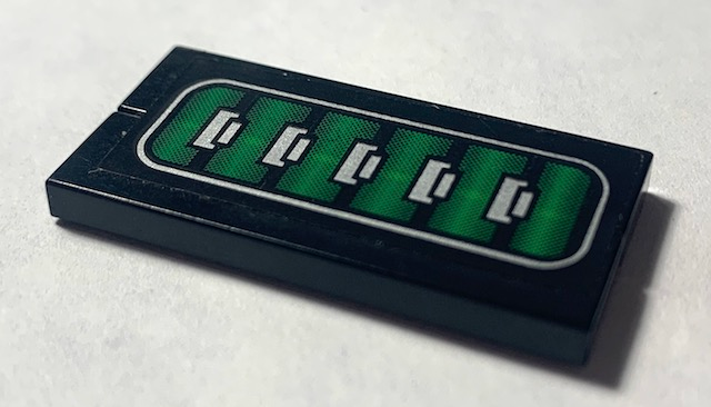 Lego Stickered Assembly 4 x 2 with Green and Silver Vent Pattern (Sticker) - Set 7702