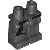 Lego Hips and Pearl Titanium Legs with Brown Belt and Holster Print / Pearl Titanium