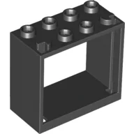 Window 2 x 4 x 3 Frame with Hollow Studs / Black