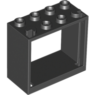 Lego Window 2 x 4 x 3 Frame with Hollow Studs / Black