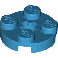 Plate Round 2 x 2 with Axle Hole Type 1 (+ Opening) / Dark Azure
