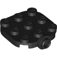 Plate Round Corners 3 x 3 with Side Stud / Black