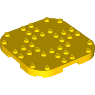 Lego Plate Round Corners 8 x 8 x 2/3 Circle with Reduced Knobs / Yellow