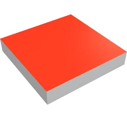 Tile 2 x 2 with Red Top Print / White