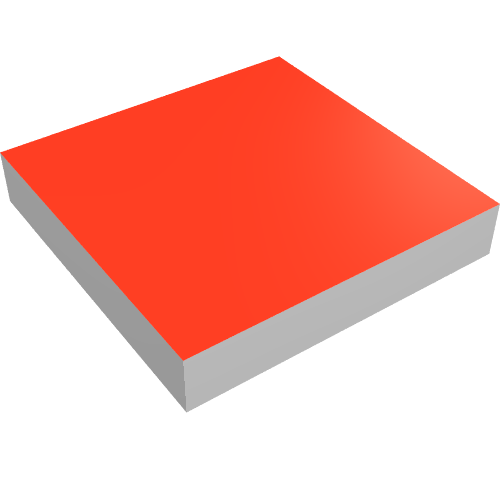 Lego Tile 2 x 2 with Red Top Print / White