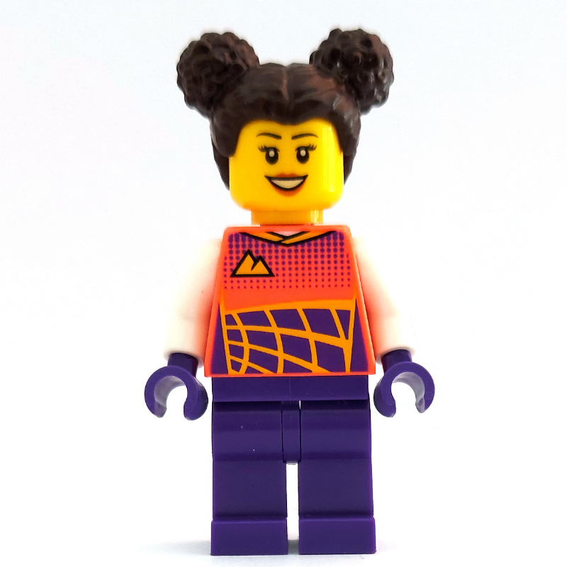 Lego Stunt Rider, Coral Race Jacket, Dark Purple Legs