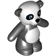 Lego Animal, Bear / Teddy, Arms Down with Panda Print / Black