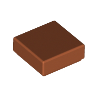 Lego Tile 1 x 1 with Groove / Dark Orange