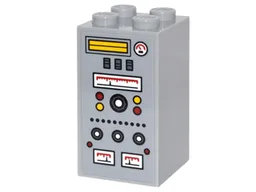 Brick 2 x 2 x 3 with Buttons and Gauges Pattern (Sticker) - Set 76052
