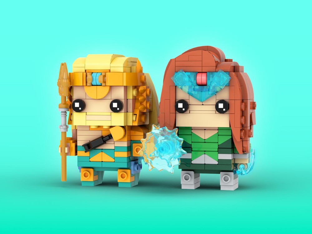 Lego Aqua Man & Mera Brickheadz LEGO MOC - DC