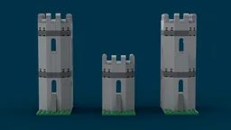 Medieval modular angular castle towers