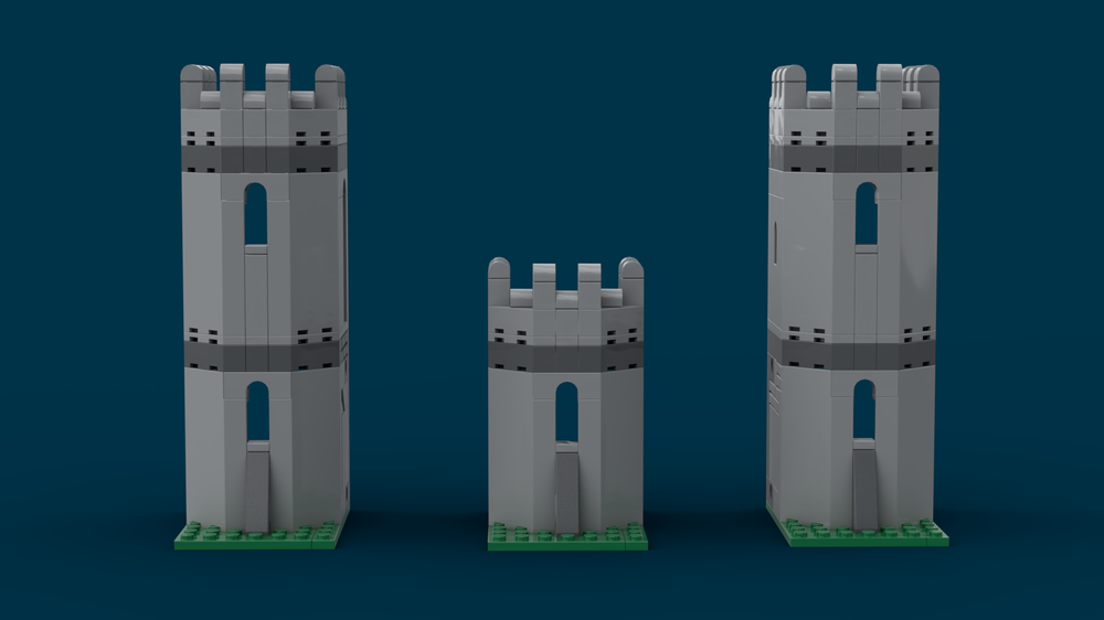 Lego Medieval modular angular castle towers