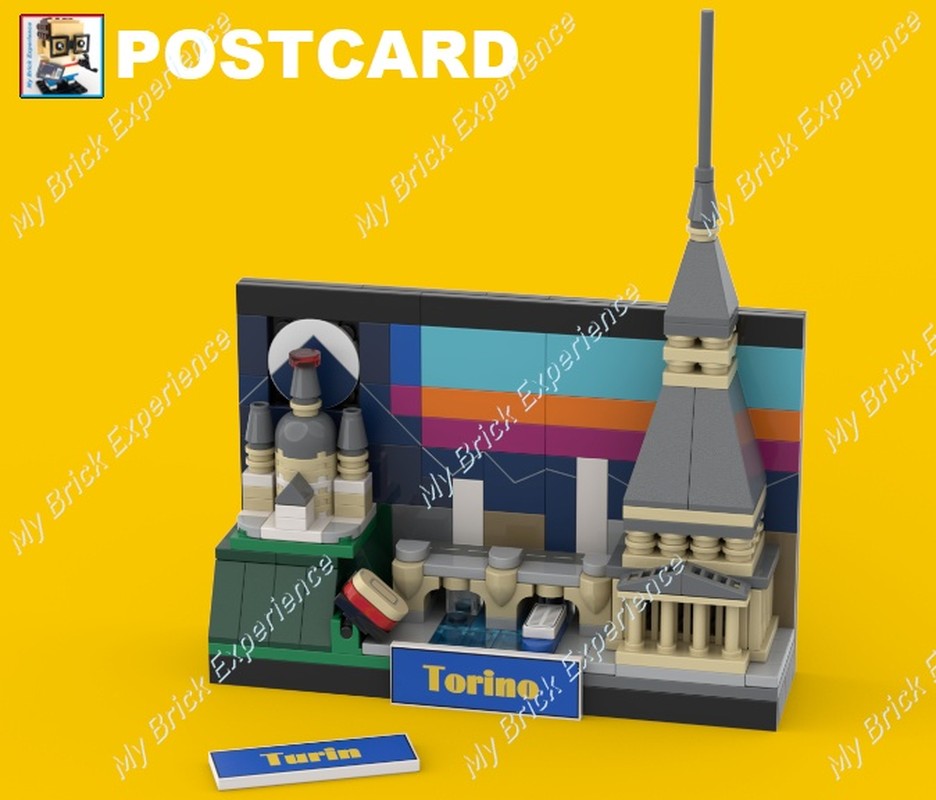 Lego POSTCARD - Turin At The Sunset