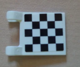 Flag 2 x 2 Square with Flat Edge with Checkered Pattern on Single Side, Black Corners (Sticker)