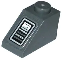Slope 45 2 x 1 with Screen and Light Bluish Gray and Dark Bluish Gray Buttons Pattern (Sticker) - Set 75052