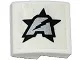 Slope, Curved 2 x 2 x 2/3 with Silver Letter A on Black Star Ultra Agents Logo Pattern Model Right Side (Sticker) - Sets 70162 / 70170
