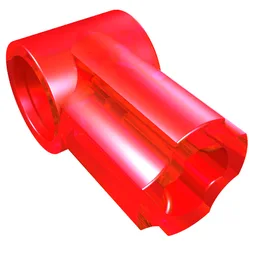 Technic Axle and Pin Connector Angled #1 / Trans-Red