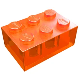 Brick 2 x 3 / Trans-Neon Orange