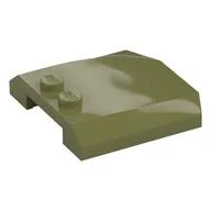 Brick Wedged, Curved Triple 4 x 4 x 2/3, 2 Studs / Olive Green