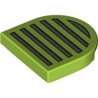 Lego Tile Round 2 x 2 Half Circle with Dark Bluish Grey Grille print
