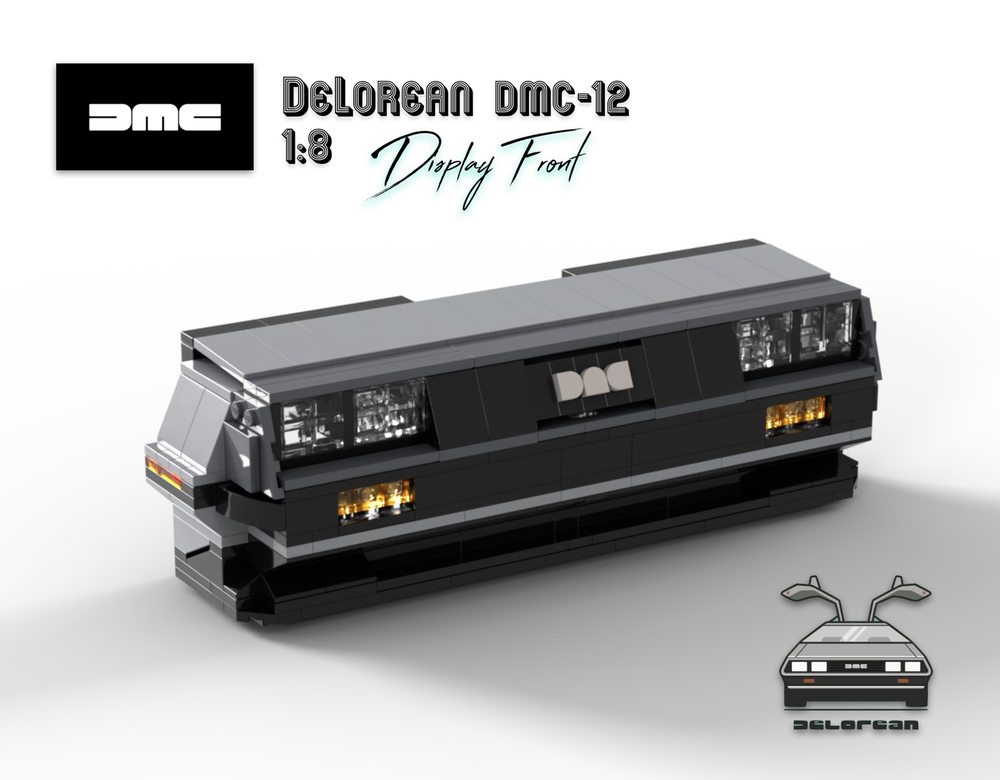 Lego DeLorean DMC-12 Display Front