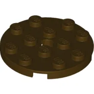 Plate Round 4 x 4 with Pin Hole / Dark Brown