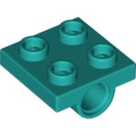 Lego Plate Special 2 x 2 with 2 Pin Holes / Dark Turquoise