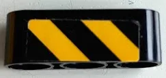 Technic, Liftarm Thick 1 x 3 with Black and Yellow Danger Stripes Pattern Model Right Side (Sticker) - Set 42098