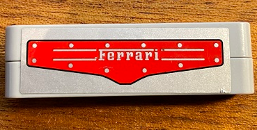 Lego Stickered Assembly 7 x 2 with Silver 'Ferrari' on Red Background Pattern (Sticker) - Set 8145