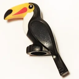 Animal, Bird, Toucan with White Chest, Yellow Beak with Black/Red Spots / Black