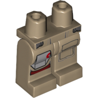 Lego Hips and Dark Tan Legs with Armor Plate on Right Leg, Front Pocket on Left Leg Print / Dark Tan
