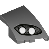 Lego Brick Wedged, Curved 3 x 2 with Stud Notch Right with 2 White Headlights in Black Frame print
