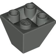 Lego Brick Sloped Inverted 45° 2 x 2 Double Convex / Dark Gray