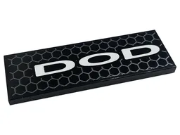 Tile 2 x 6 with Honeycomb, White 'DOD' Pattern Model Right Side (Sticker) - Set 76904