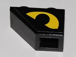 Slope, Inverted 45 2 x 1 with Yellow Eye Pattern Model Right Side (Sticker) - Set 8485