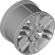 Lego Wheel 56 x 34 Technic Racing Medium with 6 Pin Holes, Open Spokes / Light Bluish Gray