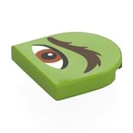 Tile Round 2 x 2 Half Circle with Reddish Brown Eye, Dark Brown Eyebrow Left Print