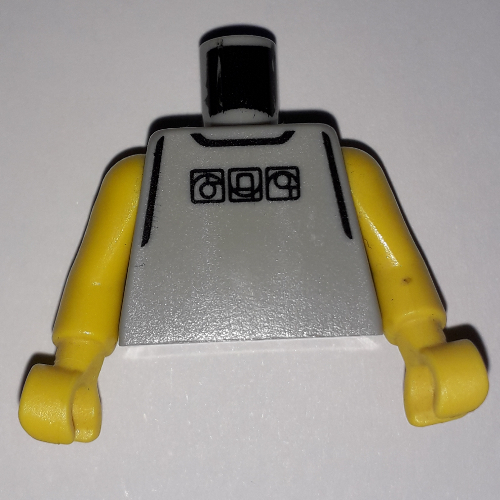 Lego Torso Basketball Jersey with 3 Squares Print, Long One Piece Arms Yellow (NBA)