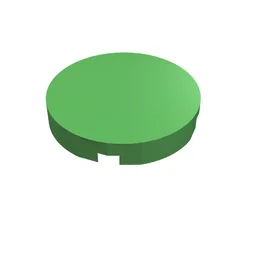 Tile Round 2 x 2 with Bottom Stud Holder / Bright Green