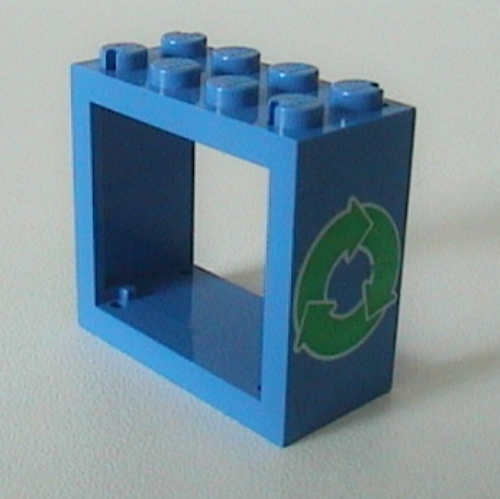 Lego Window 2 x 4 x 3 Frame with Recycling Print