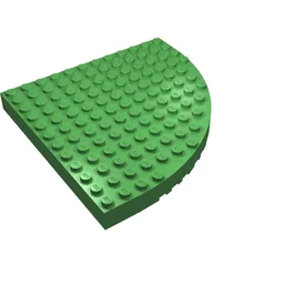 Brick Round Corner 12 x 12 / Bright Green