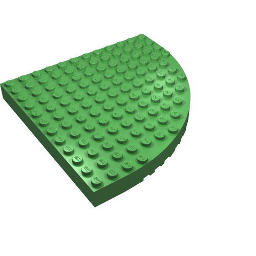 Lego Brick Round Corner 12 x 12 / Bright Green