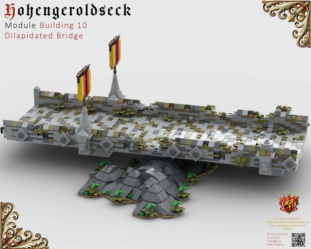 Lego Building 10 Castle Hohengeroldseck - Dilapidated bridge (Landscape Expansion 1)