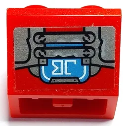 Slope, Inverted 45 2 x 2 with Flat Bottom Pin with Silver Handles and Plates and Dark Azure Screen with White 'JB' Pattern (Sticker) - Set 70436