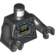 Lego Torso Space Batsuit with Yellow Batman Logo, Hoses Print, Black Arms and Hands / Black