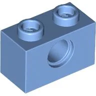 Technic Brick 1 x 2 [1 Pin Hole] / Medium Blue