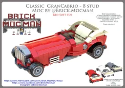 Classic GranCabrio 8 Stud - Red Car, with Tan SoftTop