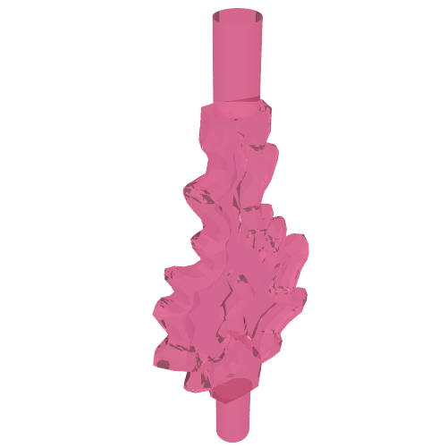 Lego Wave / Power Burst / Flame, Bolt Large with Bar Ends / Trans-Dark Pink