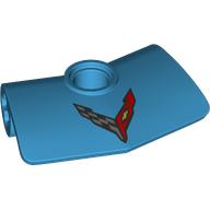 Lego Technic Panel Fairing 2 x 3 x 1 #3 Angled with Corvette Logo print / Dark Azure